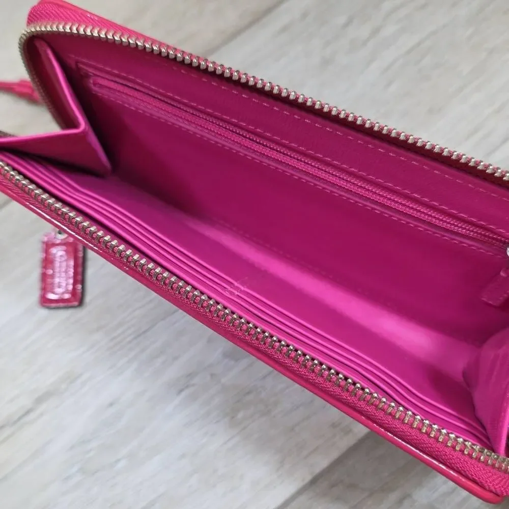 Coach Hot Pink Op Art C Signature Tote Bag and Wallet